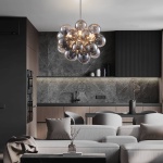Modern Bubbles Chandelier smoked glass Balls