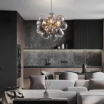 Modern Bubbles Chandelier smoked glass Balls
