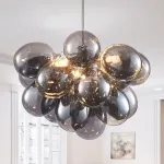 Modern Bubbles Chandelier smoked glass Balls