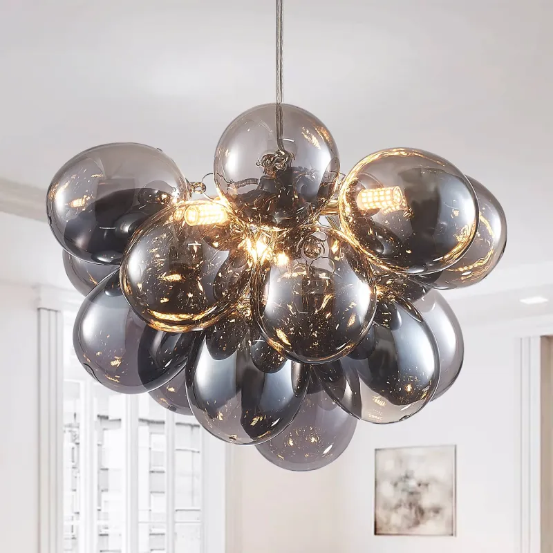Modern Bubbles Chandelier smoked glass Balls