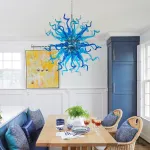 Chihuly Style Chandeliers Sputnik Pendant Light (Light Azure And Blue )