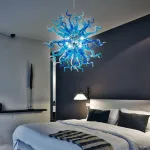 Chihuly Style Chandeliers Sputnik Pendant Light (Light Azure And Blue )