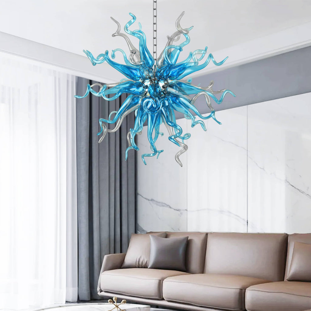 Chihuly Style Chandeliers Sputnik Pendant Light  (Blue And Grey)