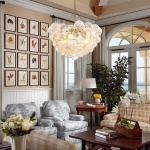 Modern Glass Bubbles Chandelier Talia Style Ribbed Clear Glass Ball