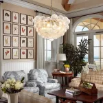 Modern Glass Bubbles Chandelier Talia Style Ribbed Clear Glass Ball