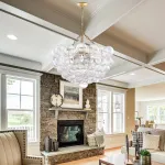 Modern Glass Bubbles Chandelier Talia Style Ribbed Clear Glass Ball
