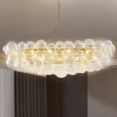 Bubbles Chandelier Dining Room Talia Style Long Bubble Chandelier 01