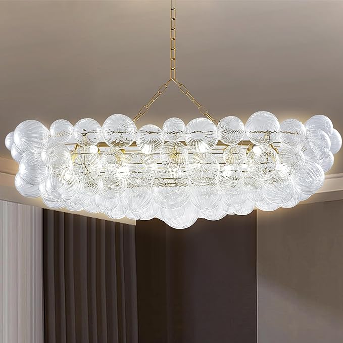 Bubbles Chandelier Dining Room Talia Style Long Bubble Chandelier