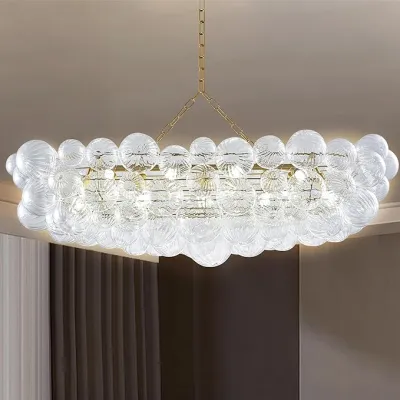 Bubbles Chandelier Dining Room Talia Style Long Bubble Chandelier 02