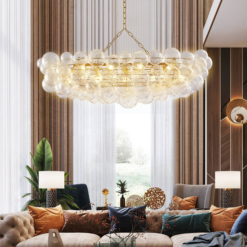 Bubbles Chandelier Dining Room Talia Style Long Bubble Chandelier