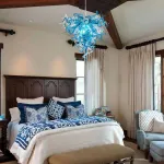 Chihuly Style Chandelier (Blue And Clear)