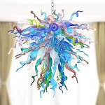 Hand Blown Glass Chandelier Chihuly Style Chandelier For Sale (Colorful)