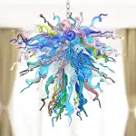 Hand Blown Glass Chandelier Chihuly Style Chandelier For Sale (Colorful)