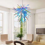 Hand Blown Glass Chandelier Chihuly Style Chandelier For Sale (Colorful)