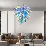 Hand Blown Glass Chandelier Chihuly Style Chandelier For Sale (Colorful)
