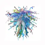 Hand Blown Glass Chandelier Chihuly Style Chandelier For Sale (Colorful)