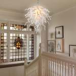 Chihuly Style Chandelier Blown Glass Light Fixtures (White)