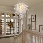 Chihuly Style Chandelier Blown Glass Light Fixtures (White)