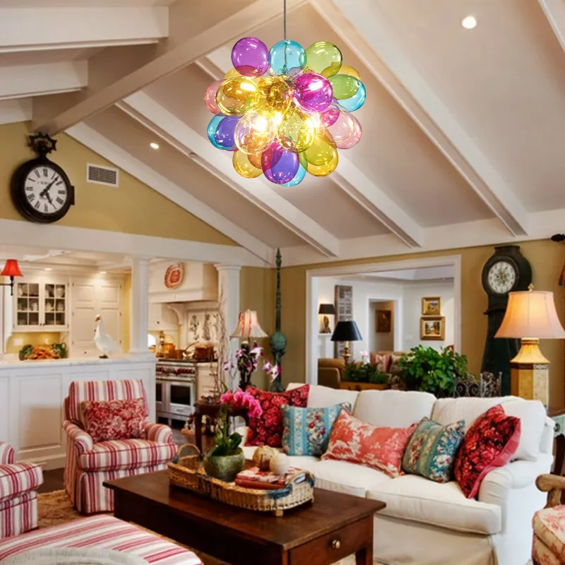 Colorful Glass Bubbles Chandelier Hand Blown Chandelier