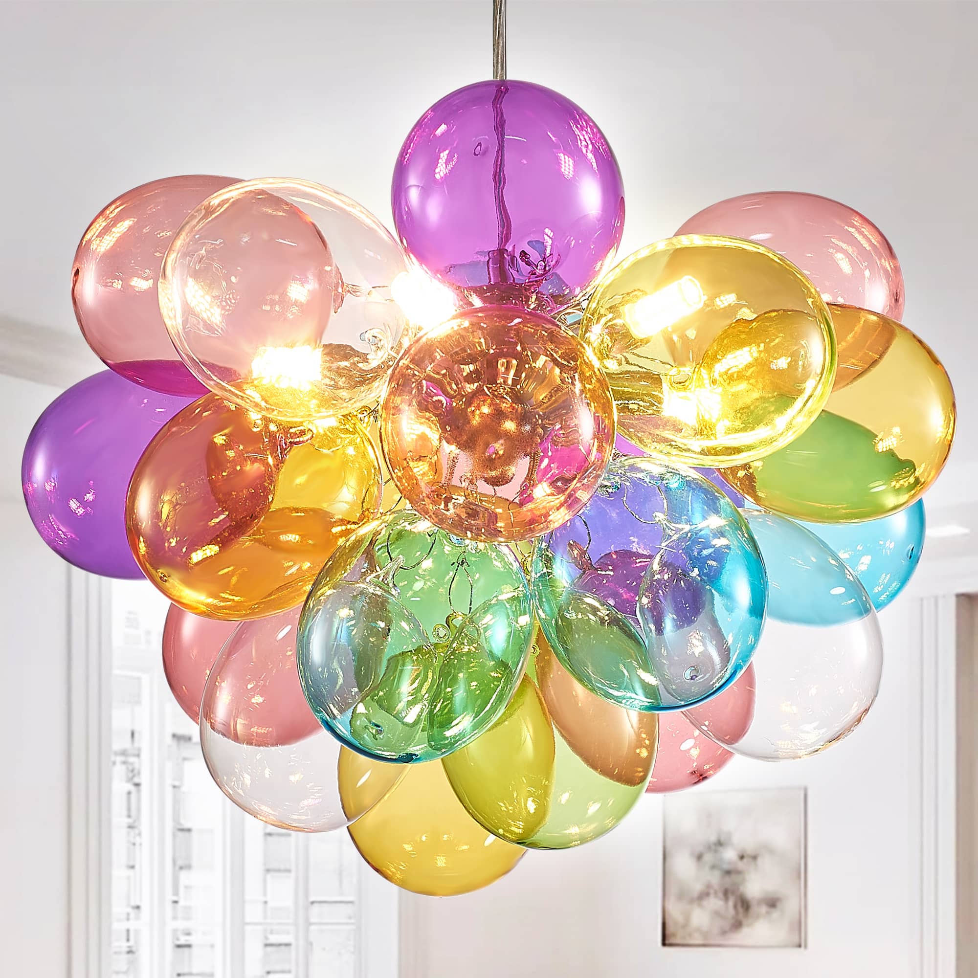 Colorful Glass Bubbles Chandelier Hand Blown Chandelier