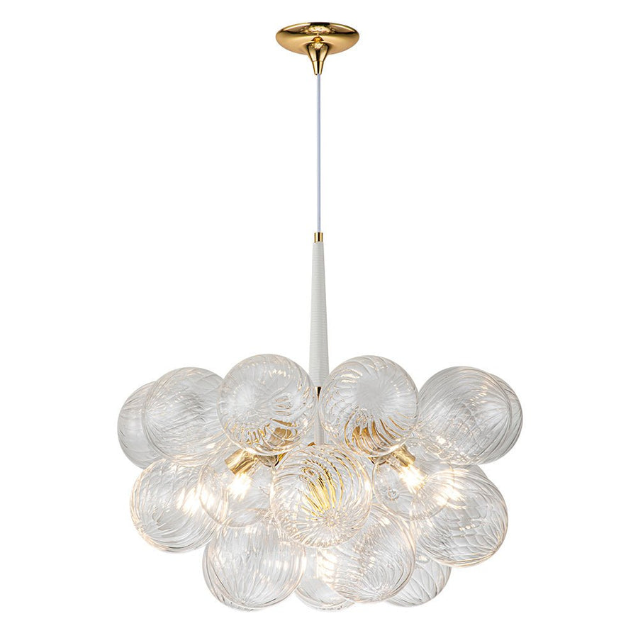 Modern Bubbles Chandelier Ribbed Blown Glass