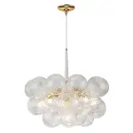Modern Bubbles Chandelier Ribbed Blown Glass