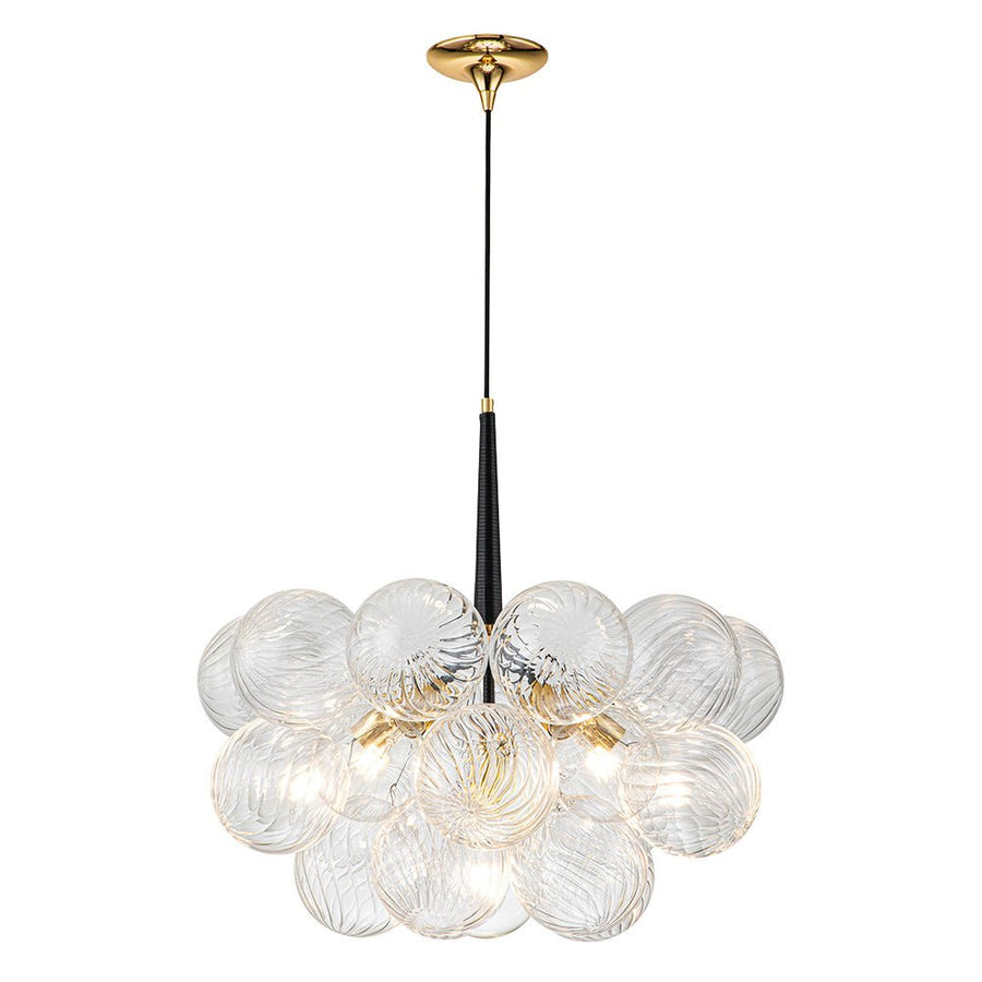Modern Bubbles Chandelier Ribbed Blown Glass