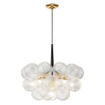 Modern Bubbles Chandelier Ribbed Blown Glass