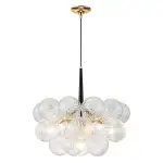 Modern Bubbles Chandelier Ribbed Blown Glass
