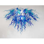 Hand Blown Glass Chandelier Chihuly Style Chandelier For Sale (Clear And Blue)