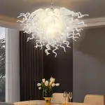 Chihuly Style Chandelier Blown Glass Light Fixtures (Clear White) 