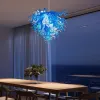 Chihuly Style Chandelier Murano Glass Light Pendant (Blue And White Color)