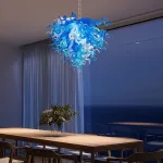 Chihuly Style Chandelier Murano Glass Light Pendant (Blue And White Color)
