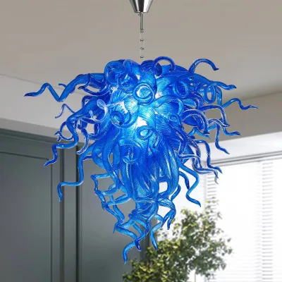 Murano Glass Light Pendant Chihuly Style Chandelier (Blue) 01