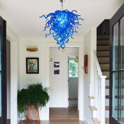 Murano Glass Light Pendant Chihuly Style Chandelier (Blue) 02