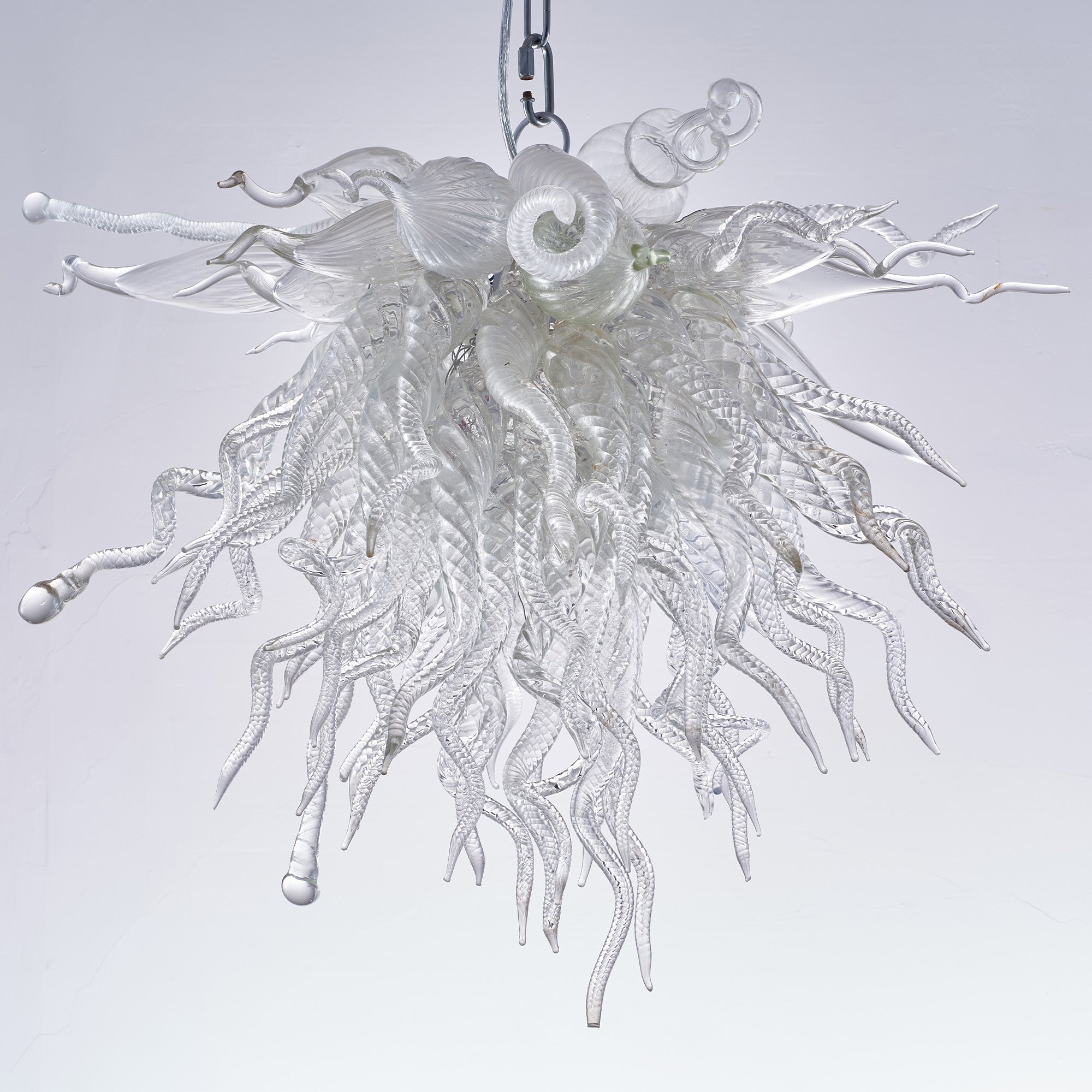 Hand Blown Glass Chandelier Chihuly Style Chandelier For Sale (clear)