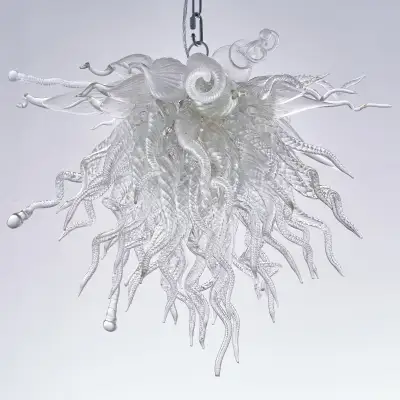 Hand Blown Glass Chandelier Chihuly Style Chandelier For Sale (clear) 01