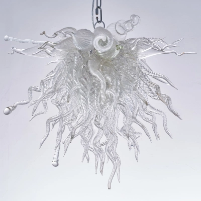 Hand Blown Glass Chandelier Chihuly Style Chandelier For Sale (clear) 01