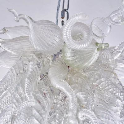Hand Blown Glass Chandelier Chihuly Style Chandelier For Sale (clear) 02