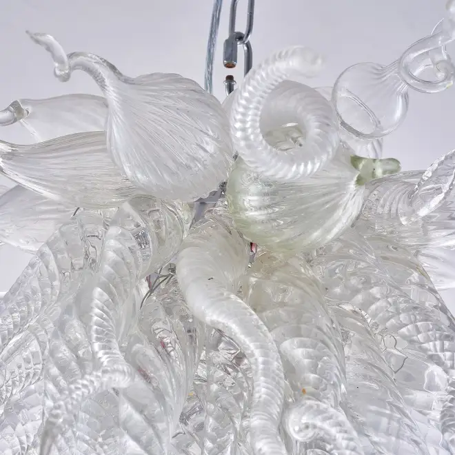 Hand Blown Glass Chandelier Chihuly Style Chandelier For Sale (clear)