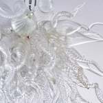 Hand Blown Glass Chandelier Chihuly Style Chandelier For Sale (clear)
