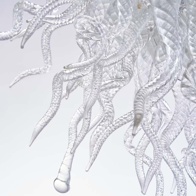 Hand Blown Glass Chandelier Chihuly Style Chandelier For Sale (clear)