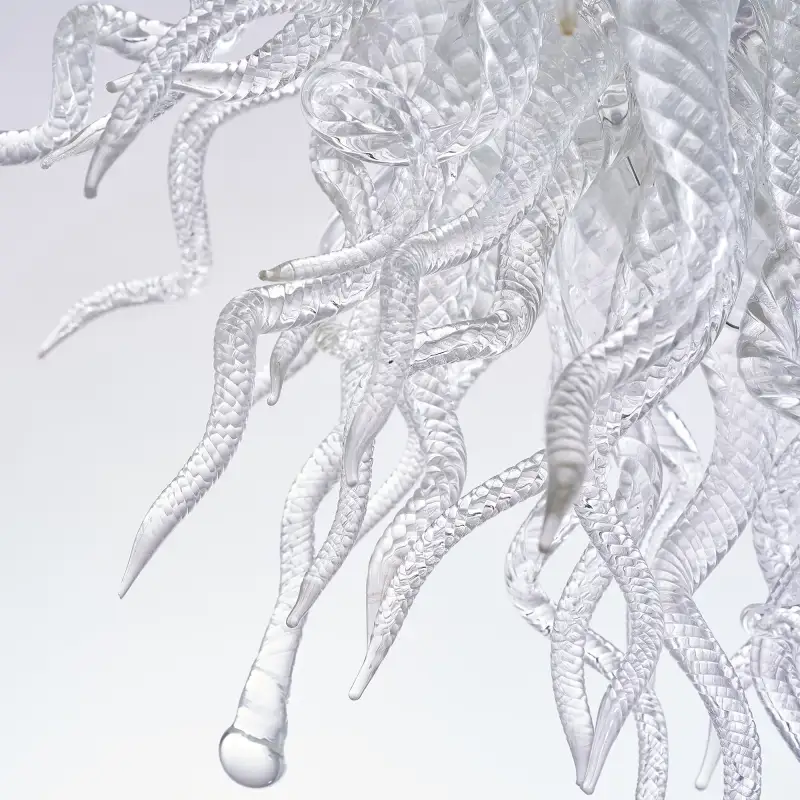 Hand Blown Glass Chandelier Chihuly Style Chandelier For Sale (clear)