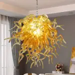 Murano Glass Light Pendant Chihuly Style Chandelier (Gold)