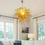 Murano Glass Light Pendant Chihuly Style Chandelier (Gold)