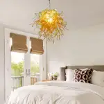 Murano Glass Light Pendant Chihuly Style Chandelier (Gold)