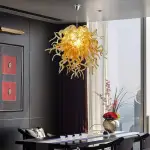 Murano Glass Light Pendant Chihuly Style Chandelier (Gold)
