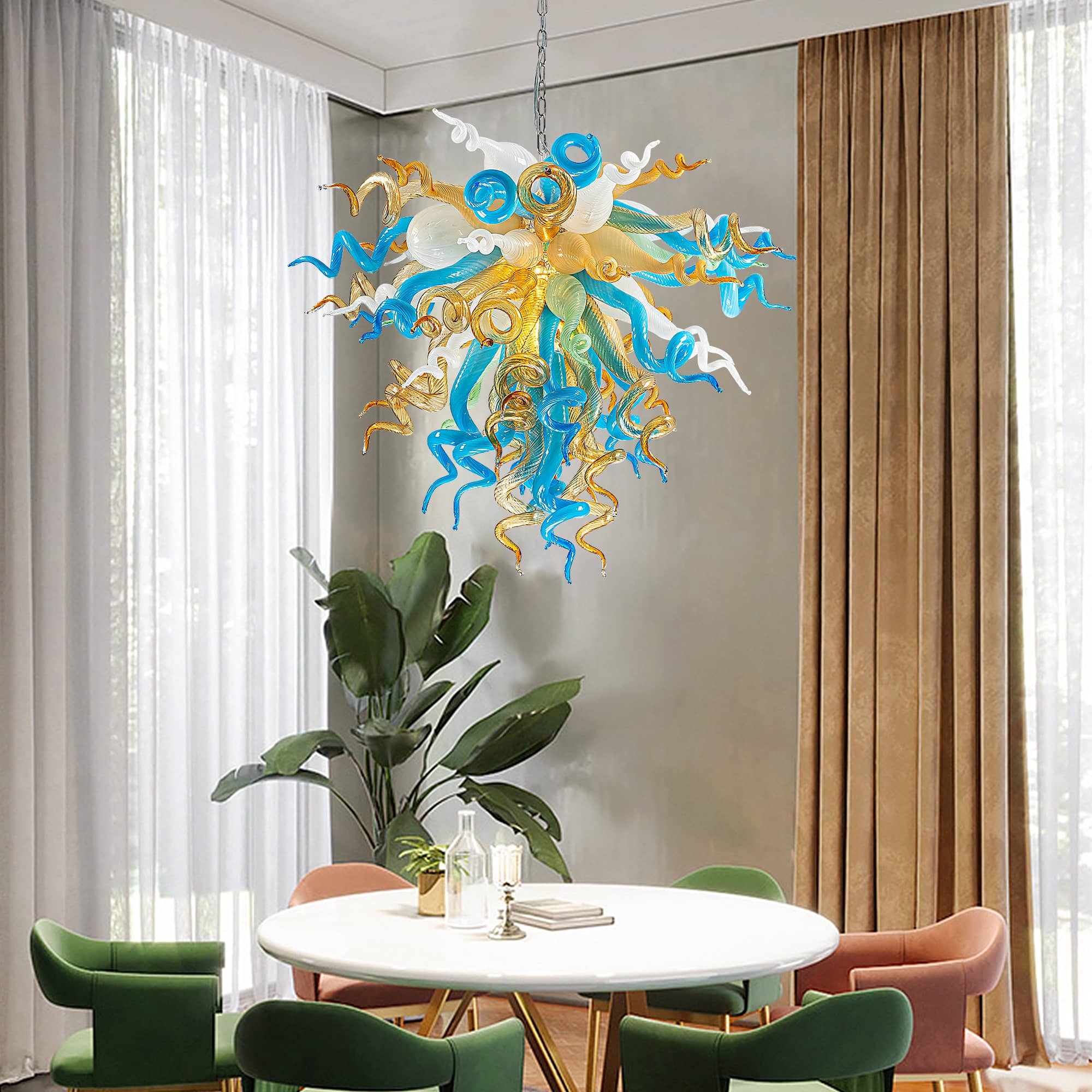 Murano Glass Light Pendant Chihuly Style Chandelier  (Multi Colors) 