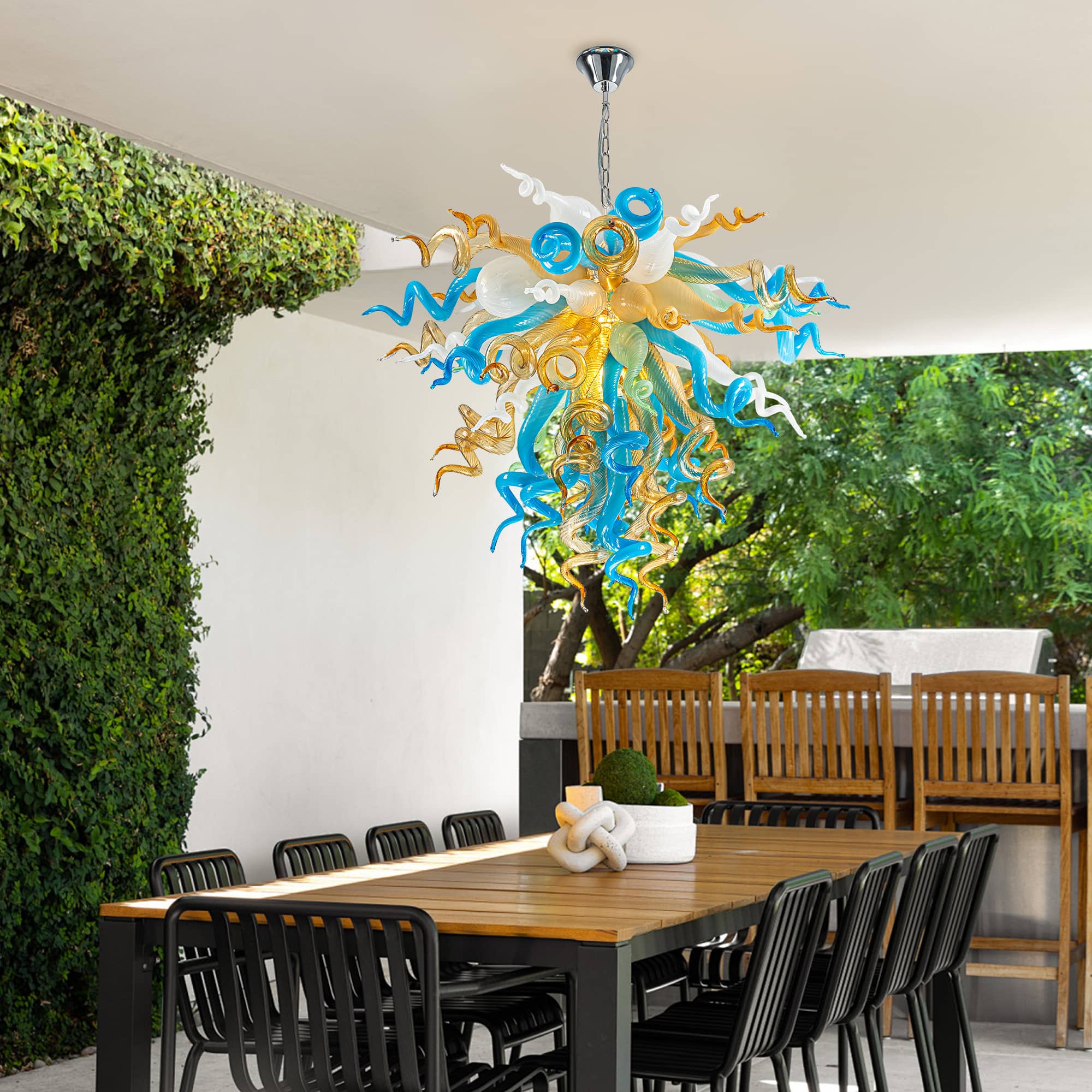 Murano Glass Light Pendant Chihuly Style Chandelier  (Multi Colors) 