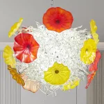 Murano Glass Light Pendant Flowers Style 